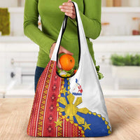 Philippines Independence Day Grocery Bag Pilipinas Sun Stars Igorot Pattern
