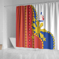 Philippines Independence Day Shower Curtain Pilipinas Sun Stars Igorot Pattern