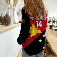 Personalised Papua New Guinea Football Women Casual Shirt Go PNG Polynesian Pattern Sporty Style LT14 - Polynesian Pride