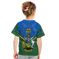 Solomon Islands Football Kid T Shirt Polynesian Pattern Sporty Style LT14 - Polynesian Pride