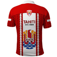 Tahitian Football Polo Shirt Tahiti Coat Of Arm Polynesian Sporty Style LT14 - Polynesian Pride