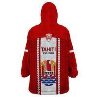 Tahitian Football Wearable Blanket Hoodie Tahiti Coat Of Arm Polynesian Sporty Style LT14 - Polynesian Pride