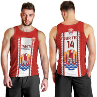 Personalised Tahitian Football Men Tank Top Tahiti Coat Of Arm Polynesian Sporty Style LT14 - Polynesian Pride