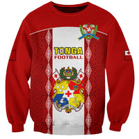 Tonga Football Sweatshirt Tongan Ngatu Pattern Sporty Style LT14 Unisex Red - Polynesian Pride