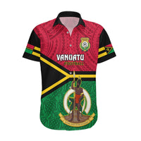 Vanuatu Football Hawaiian Shirt Vanuatuan Coat Of Arm Polynesian Flag Style LT14 Red - Polynesian Pride