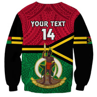 Personalised Vanuatu Football Sweatshirt Vanuatuan Coat Of Arm Polynesian Flag Style LT14 - Polynesian Pride