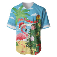 Flamingo Hawaii Summer Christmas Personalized Baseball Jersey Mele Kalikimaka Beachy Vibes
