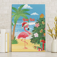 Flamingo Hawaii Summer Christmas Personalized Canvas Wall Art Mele Kalikimaka Beachy Vibes