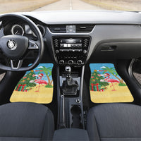 Flamingo Hawaii Summer Christmas Personalized Car Mats Mele Kalikimaka Beachy Vibes