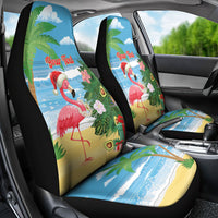Flamingo Hawaii Summer Christmas Personalized Car Seat Cover Mele Kalikimaka Beachy Vibes