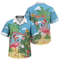 Flamingo Hawaii Summer Christmas Personalized Family Matching Puletasi and Hawaiian Shirt Mele Kalikimaka Beachy Vibes LT14 Son's Shirt Blue - Polynesian Pride