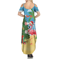 Flamingo Hawaii Summer Christmas Personalized Family Matching Summer Maxi Dress and Hawaiian Shirt Mele Kalikimaka Beachy Vibes