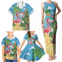 Flamingo Hawaii Summer Christmas Personalized Family Matching Tank Maxi Dress and Hawaiian Shirt Mele Kalikimaka Beachy Vibes LT14 - Polynesian Pride