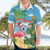 Flamingo Hawaii Summer Christmas Personalized Hawaiian Shirt Mele Kalikimaka Beachy Vibes