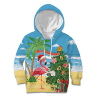 Flamingo Hawaii Summer Christmas Personalized Kid Hoodie Mele Kalikimaka Beachy Vibes