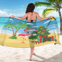 Flamingo Hawaii Summer Christmas Personalized Sarong Mele Kalikimaka Beachy Vibes