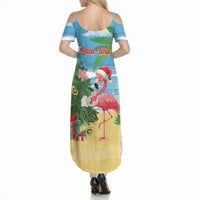 Flamingo Hawaii Summer Christmas Personalized Summer Maxi Dress Mele Kalikimaka Beachy Vibes LT14 - Polynesian Pride