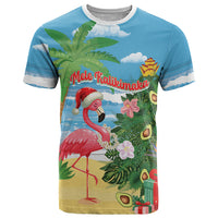Flamingo Hawaii Summer Christmas Personalized T Shirt Mele Kalikimaka Beachy Vibes