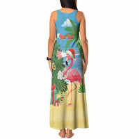 Flamingo Hawaii Summer Christmas Personalized Tank Maxi Dress Mele Kalikimaka Beachy Vibes LT14 - Polynesian Pride