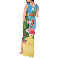 Flamingo Hawaii Summer Christmas Personalized Tank Maxi Dress Mele Kalikimaka Beachy Vibes