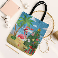 Flamingo Hawaii Summer Christmas Personalized Tote Bag Mele Kalikimaka Beachy Vibes