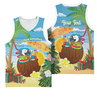 Chilling Parrot Hawaii Summer Christmas Personalized Basketball Jersey It's 5 O'Clock Somewhere Beachy Vibes