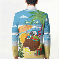 Chilling Parrot Hawaii Summer Christmas Personalized Blazer It's 5 O'Clock Somewhere Beachy Vibes