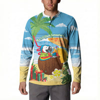 Chilling Parrot Hawaii Summer Christmas Personalized Button Sweatshirt It's 5 O'Clock Somewhere Beachy Vibes