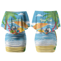 Chilling Parrot Hawaii Summer Christmas Personalized Couples Matching Off Shoulder Short Dress and Hawaiian Shirt It's 5 O'Clock Somewhere Beachy Vibes LT14 - Polynesian Pride
