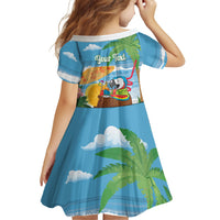 Chilling Parrot Hawaii Summer Christmas Personalized Family Matching Long Sleeve Bodycon Dress and Hawaiian Shirt It's 5 O'Clock Somewhere Beachy Vibes