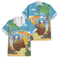 Chilling Parrot Hawaii Summer Christmas Personalized Family Matching Long Sleeve Bodycon Dress and Hawaiian Shirt It's 5 O'Clock Somewhere Beachy Vibes LT14 Dad's Shirt - Short Sleeve Blue - Polynesian Pride