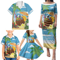 Chilling Parrot Hawaii Summer Christmas Personalized Family Matching Puletasi and Hawaiian Shirt It's 5 O'Clock Somewhere Beachy Vibes LT14 - Polynesian Pride