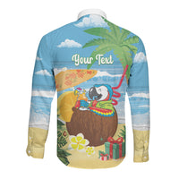 Chilling Parrot Hawaii Summer Christmas Personalized Long Sleeve Button Shirt It's 5 O'Clock Somewhere Beachy Vibes LT14 - Polynesian Pride