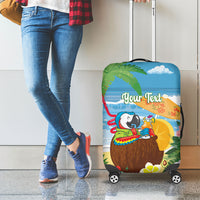 Chilling Parrot Hawaii Summer Christmas Personalized Luggage Cover It's 5 O'Clock Somewhere Beachy Vibes