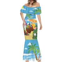 Chilling Parrot Hawaii Summer Christmas Personalized Mermaid Dress It's 5 O'Clock Somewhere Beachy Vibes