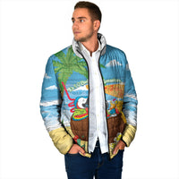 Chilling Parrot Hawaii Summer Christmas Personalized Padded Jacket It's 5 O'Clock Somewhere Beachy Vibes