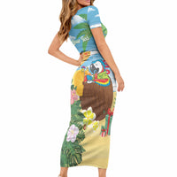 Chilling Parrot Hawaii Summer Christmas Personalized Short Sleeve Bodycon Dress It's 5 O'Clock Somewhere Beachy Vibes LT14 - Polynesian Pride