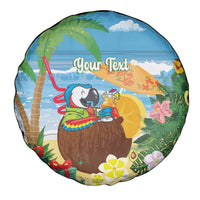 Chilling Parrot Hawaii Summer Christmas Personalized Spare Tire Cover It's 5 O'Clock Somewhere Beachy Vibes