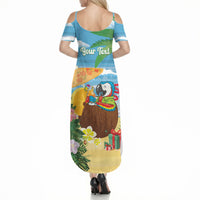 Chilling Parrot Hawaii Summer Christmas Personalized Summer Maxi Dress It's 5 O'Clock Somewhere Beachy Vibes LT14 - Polynesian Pride