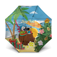 Chilling Parrot Hawaii Summer Christmas Personalized Umbrella It's 5 O'Clock Somewhere Beachy Vibes