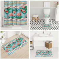 Flamingo Hawaii Summer Bathroom Set Hawaiian Lei Pakala Motifs Tropical Style