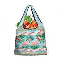 Flamingo Hawaii Summer Grocery Bag Hawaiian Lei Pakala Motifs Tropical Style