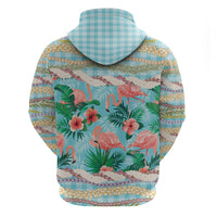 Flamingo Hawaii Summer Hoodie Hawaiian Lei Pakala Motifs Tropical Style