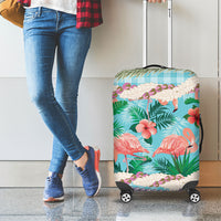Flamingo Hawaii Summer Luggage Cover Hawaiian Lei Pakala Motifs Tropical Style