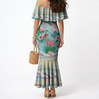 Flamingo Hawaii Summer Mermaid Dress Hawaiian Lei Pakala Motifs Tropical Style LT14 - Polynesian Pride