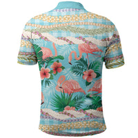 Flamingo Hawaii Summer Polo Shirt Hawaiian Lei Pakala Motifs Tropical Style LT14 - Polynesian Pride