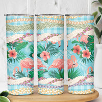 Flamingo Hawaii Summer Skinny Tumbler Hawaiian Lei Pakala Motifs Tropical Style