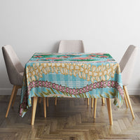 Flamingo Hawaii Summer Tablecloth Hawaiian Lei Pakala Motifs Tropical Style
