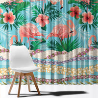 Flamingo Hawaii Summer Window Curtain Hawaiian Lei Pakala Motifs Tropical Style