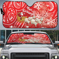 New Zealand Christmas In July Auto Sun Shade Funny Santa Sheep Meri Kirihimete Red